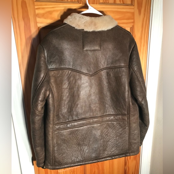 Men’s The Territory Ahead Leather Brown Sherpa Fur Lined Coat Mens Jacket Small - Picture 12 of 15